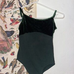 green velvet girls leotard